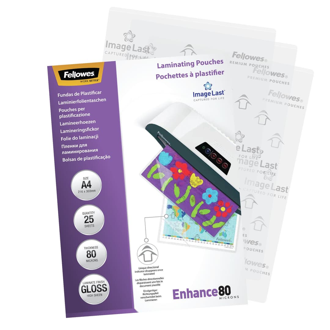 Fellowes ImageLast A4 80 Micron Laminating Pouch - 25 pack - Image 3