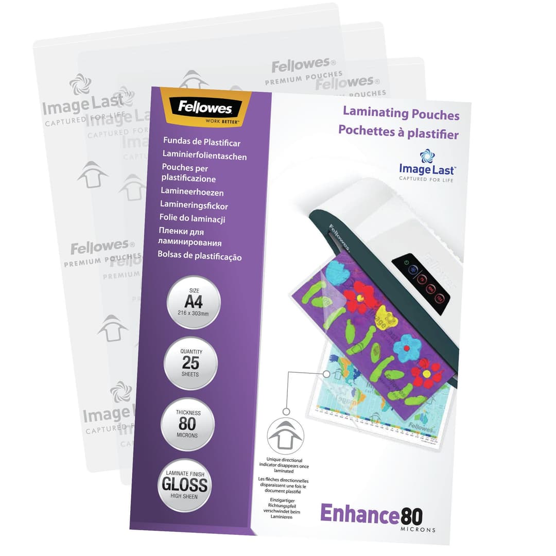 Fellowes ImageLast A4 80 Micron Laminating Pouch - 25 pack - Image 4