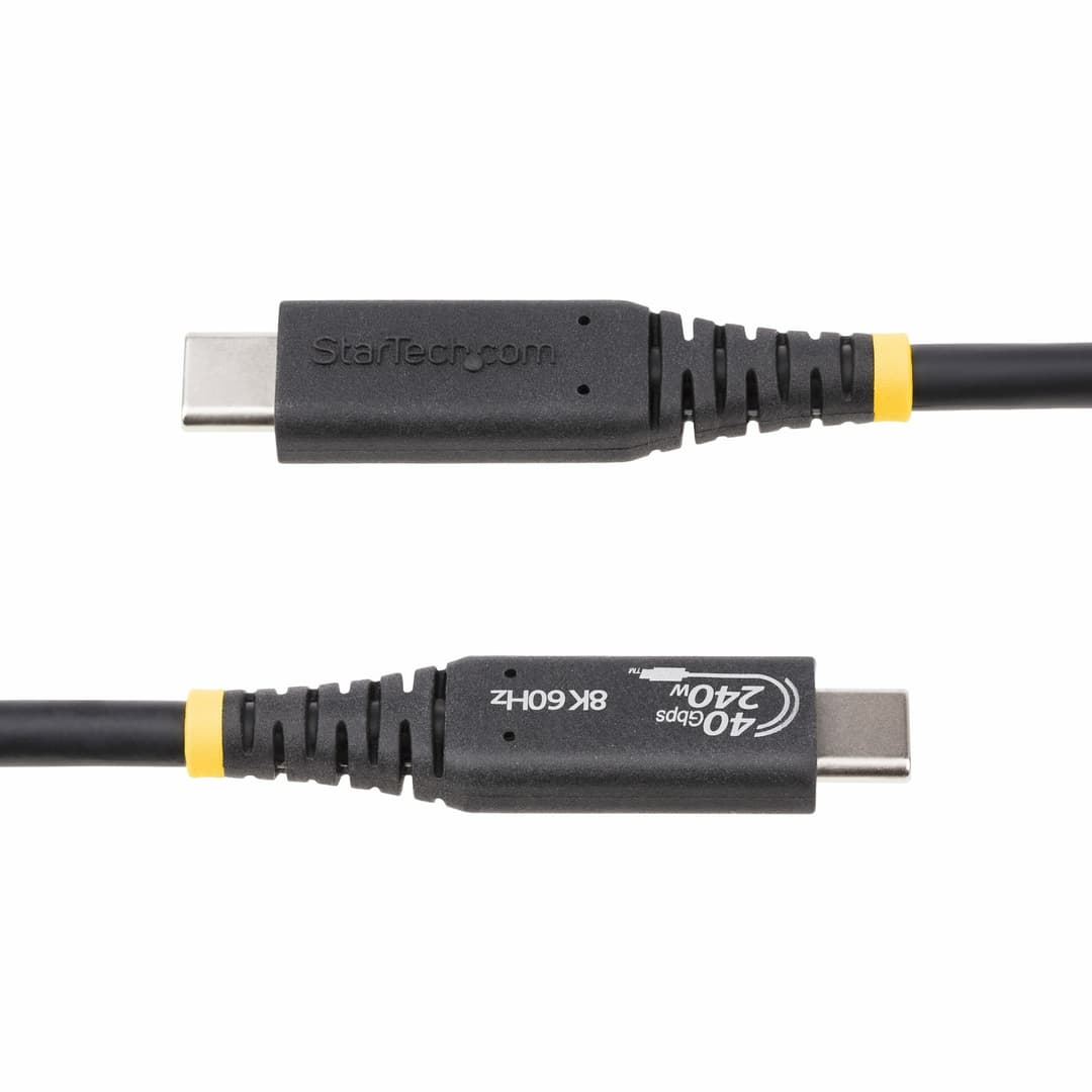 StarTech.com 3ft (1m) USB4 Cable 40Gbps, 240W (5A) Power Delivery, 8K 120Hz / 4K 240Hz DP Alt Mode, USB-IF Certified USB-C Cable - Thunderbolt Compatible - Image 4