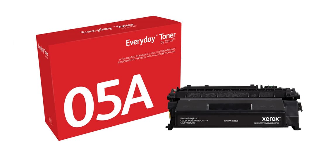 Everyday™ Black Toner by Xerox compatible with HP 05A (CE505A), Standard capacity - Image 1