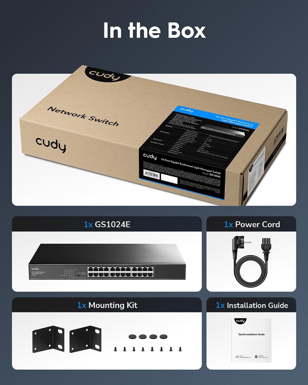 Cudy GS1024E 24 Port Gigabit Easy Managed Switch - Black - Image 8