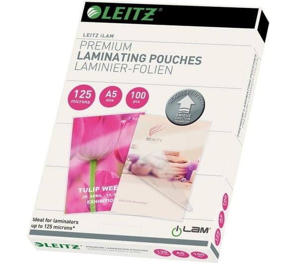 LEITZ iLAM Gloss Laminating Pouches A5 125 Micron - Pack of 100 - Image 1