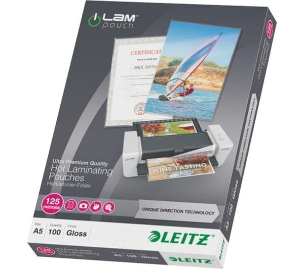 LEITZ iLAM Gloss Laminating Pouches A5 125 Micron - Pack of 100 - Image 2