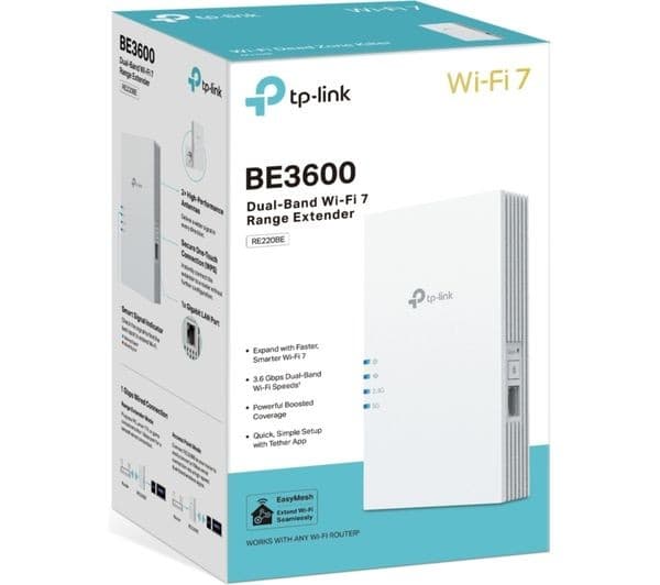 TP-LINK RE220BE BE3600 Dual-Band WiFi 7 Range Extender White - Image 4