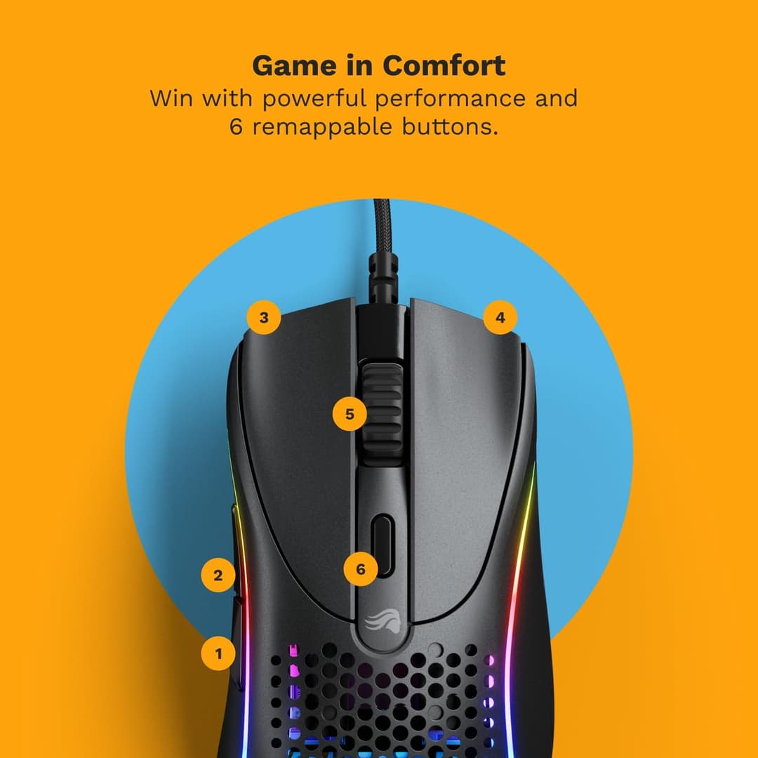GLORIOUS Model D 2 Wired Gaming Mouse - Black - Image 4