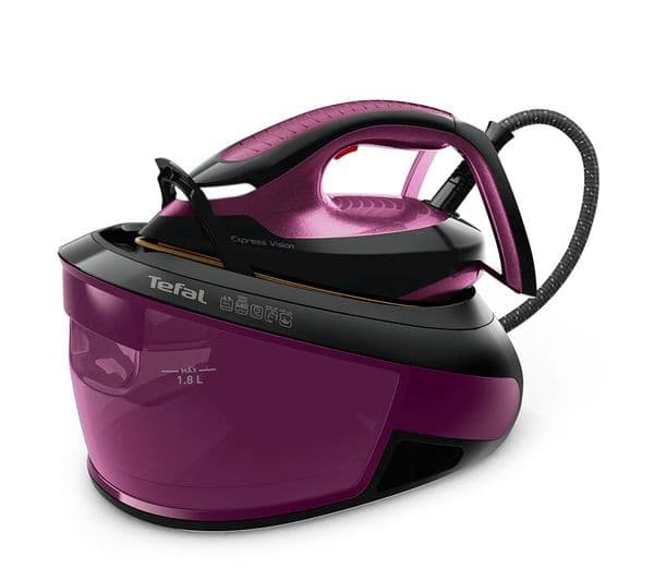 TEFAL Express Vision SV8154 Steam Generator Iron - Black & Purple - Image 1
