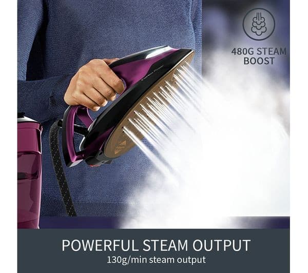 TEFAL Express Vision SV8154 Steam Generator Iron - Black & Purple - Image 3