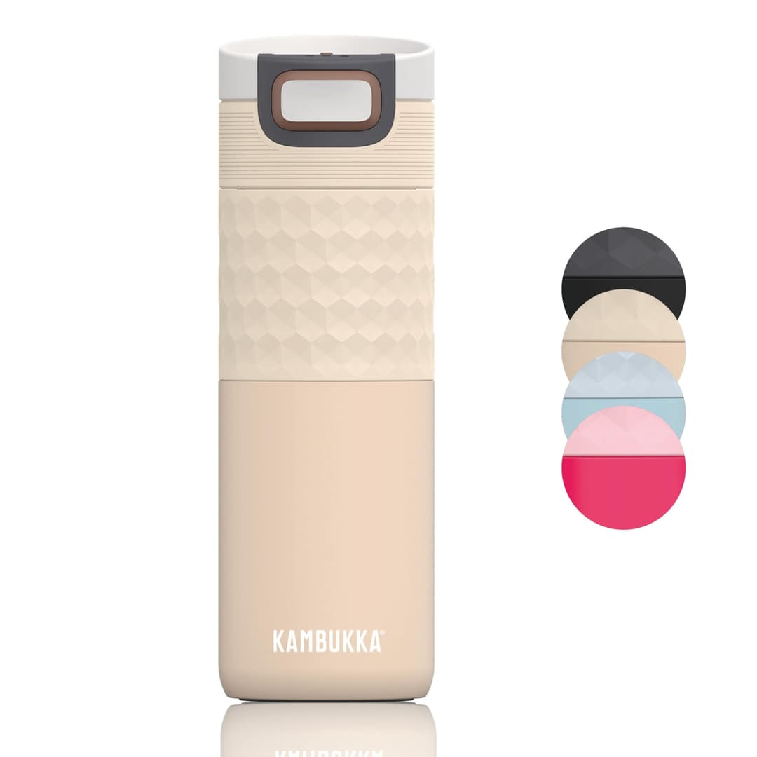 Kambukka Etna 500ml / 17oz Insulated Travel Mug In Stainless Steel - Barely Beige - Image 1