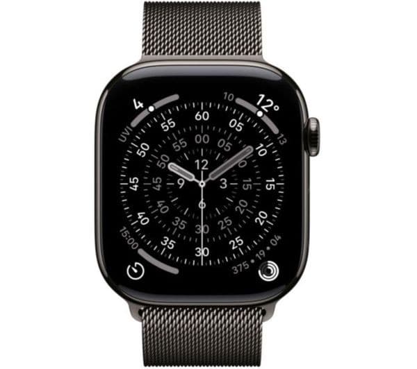 Apple Watch Series 11 GPS + Cellular 46mm Slate Titanium Case with Slate Milanese Loop - S/M - Image 2