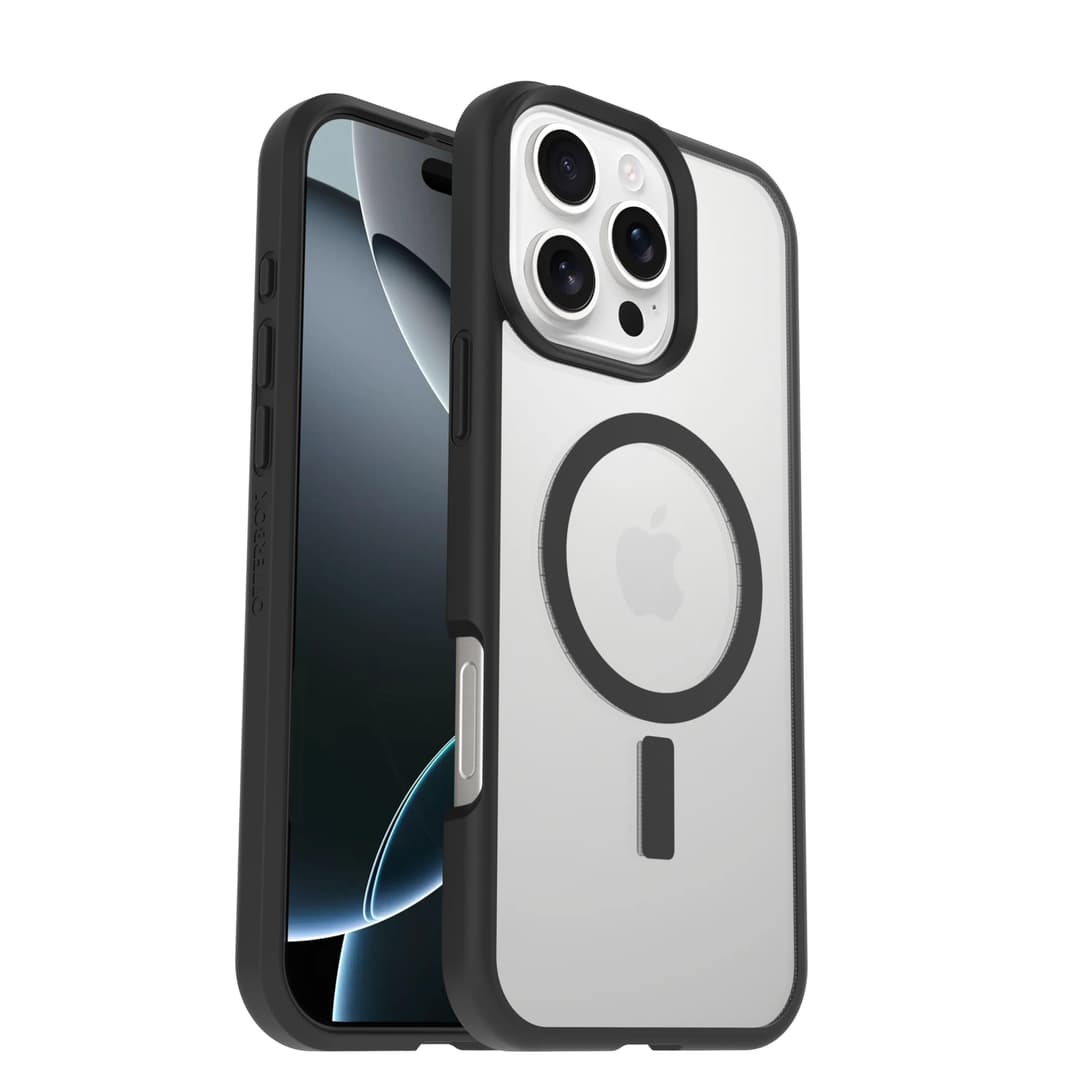 OtterBox React Series MagSafe Case for iPhone 16 Pro Max, Clear/Black - Image 1