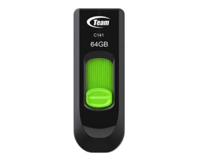 TEAMGROUP C145 USB 3.2 Gen 1 Type-A Flash Drive 64GB - Black/Green