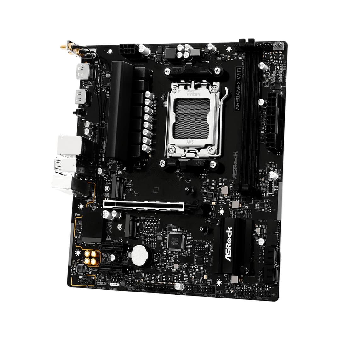 Asrock A620AM-X WIFI AMD A620A DDR5 Micro-ATX Socket AM5 Motherboard - Image 4
