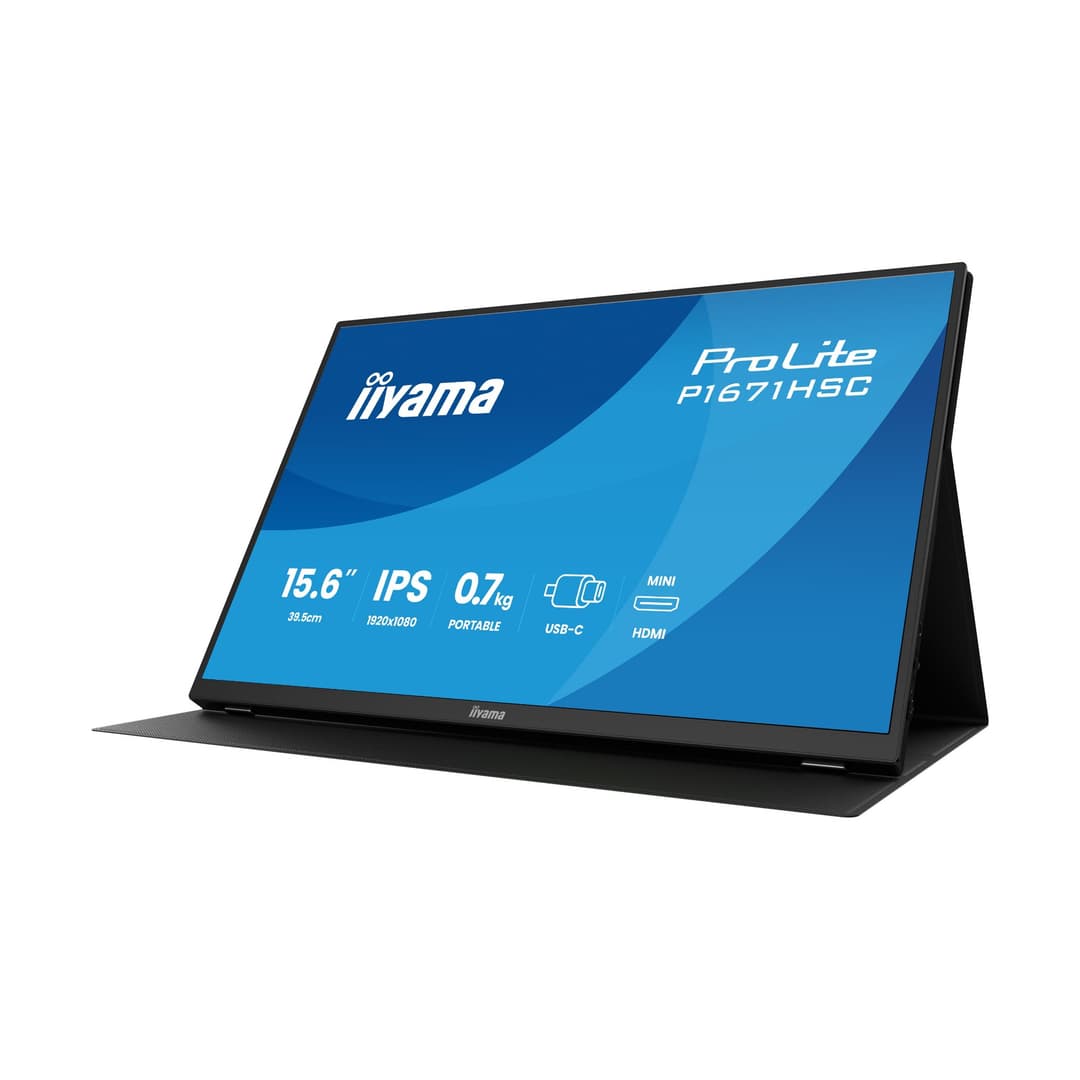 iiyama Prolite P1671HSC-B1 15.6" IPS Full HD USB-C portable Monitor with Speaker and Leather Cover - Image 2