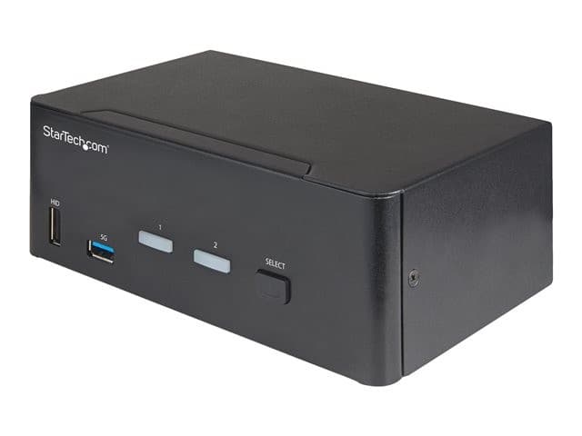 StarTech SV231DHU34K6 2-Port Dual Monitor HDMI KVM Switch 4K 60Hz HDR with 2-Port USB 3.0 Hub - Black - Image 1