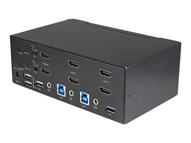 StarTech SV231DHU34K6 2-Port Dual Monitor HDMI KVM Switch 4K 60Hz HDR with 2-Port USB 3.0 Hub - Black - Image 3