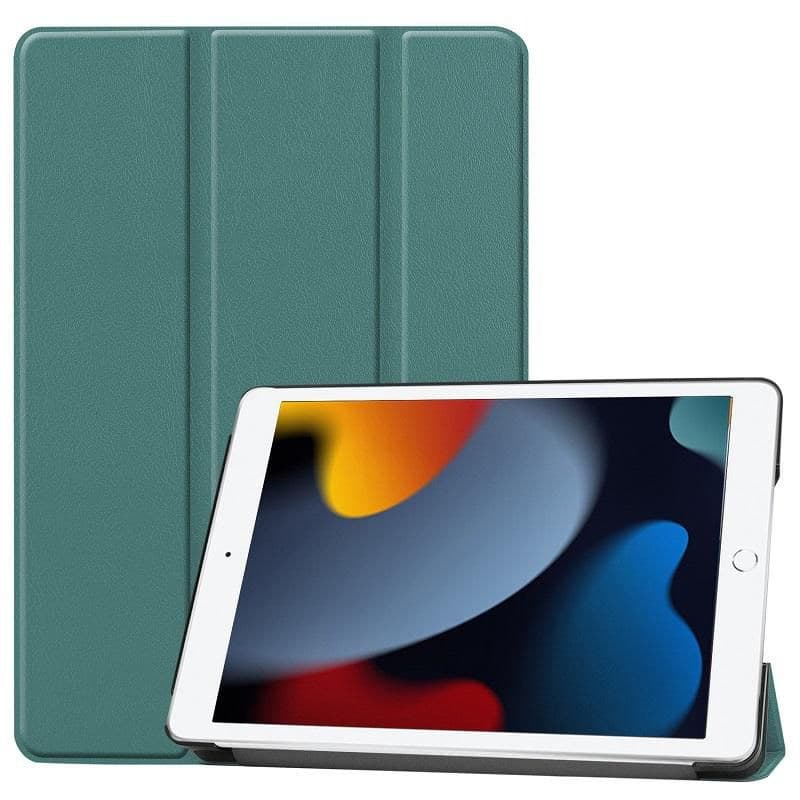CoreParts Tri-Fold Hard Shell Cover with Auto Wake for iPad 7/8/9 10.2" (2019-2021) - Dark Green