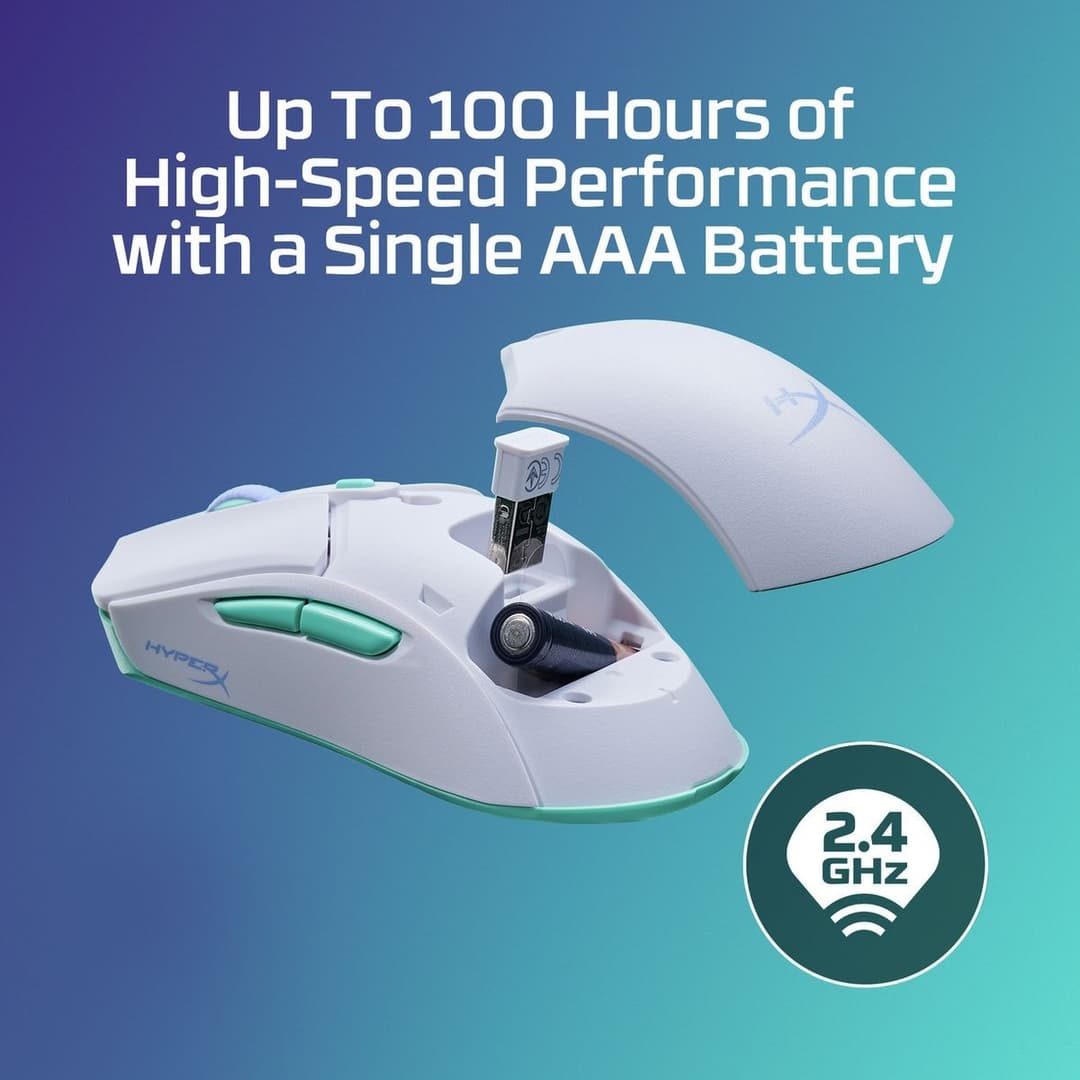HyperX Pulsefire Haste 2 Core Wireless Gaming Mouse - White - Image 3