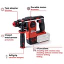 Einhell Cordless Rotary Hammer Drill 18V PXC Without Battery - Black/Red thumbnail 3