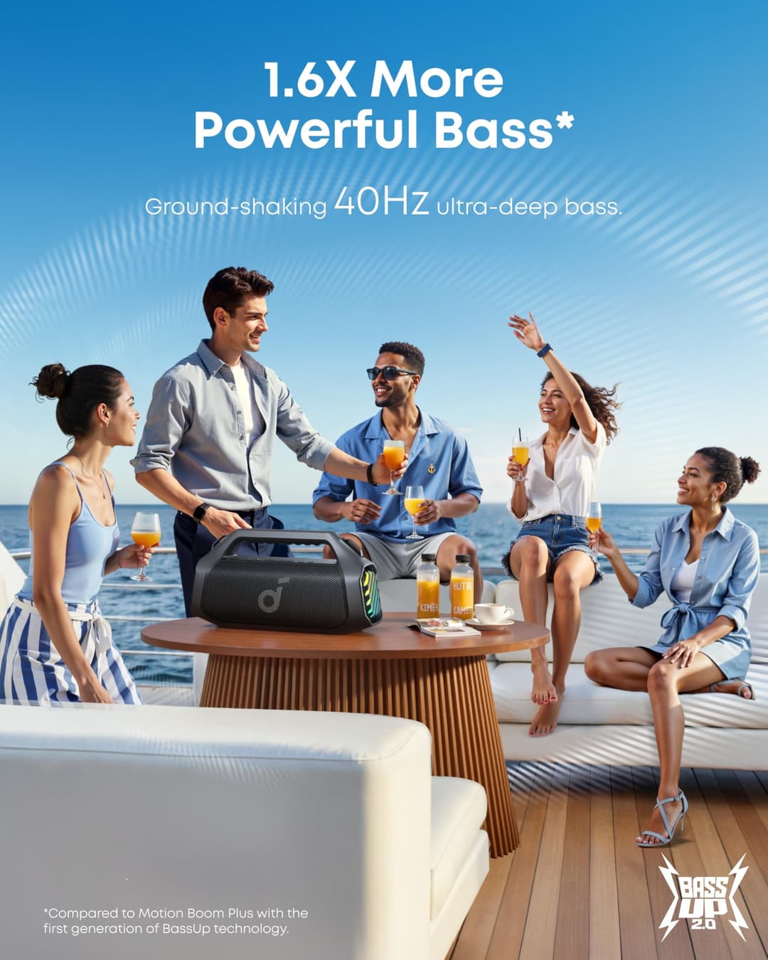 soundcore Boom 2 Pro Outdoor Speaker, 140W 2+2 Channels, BassUp 2.0, 20H Fast Charge, IP68 Dust and Waterproof, RGB Lights, USB-C, Power Bank, BT 5.3, Portable Bluetooth Speaker - Image 4