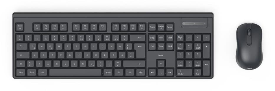 Hama WKM-100 keyboard Mouse included Universal RF Wireless QWERTY UK International Black - Image 1