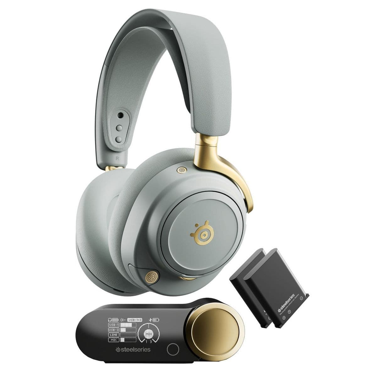 Steelseries Arctis Nova Elite Wireless Gaming Headset - Sage & Gold