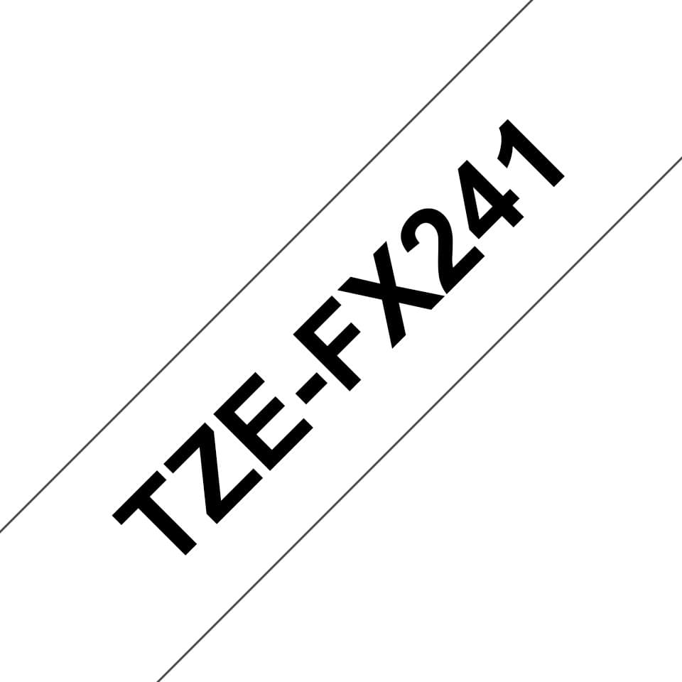Brother TZe-FX241 Flexible ID Label-Making Tape Black on White 18mm x 8m TZ - Image 1