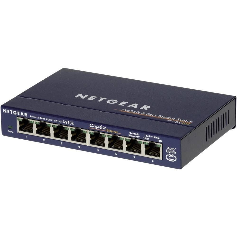 Netgear GS108GE Gigabit Ethernet Network Switch - Blue - Image 1