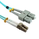 Cables Direct FB3M-LCSC-020D 2m OM3 Multimode Duplex Fibre Optic Cable LC to SC (Aqua) thumbnail 1