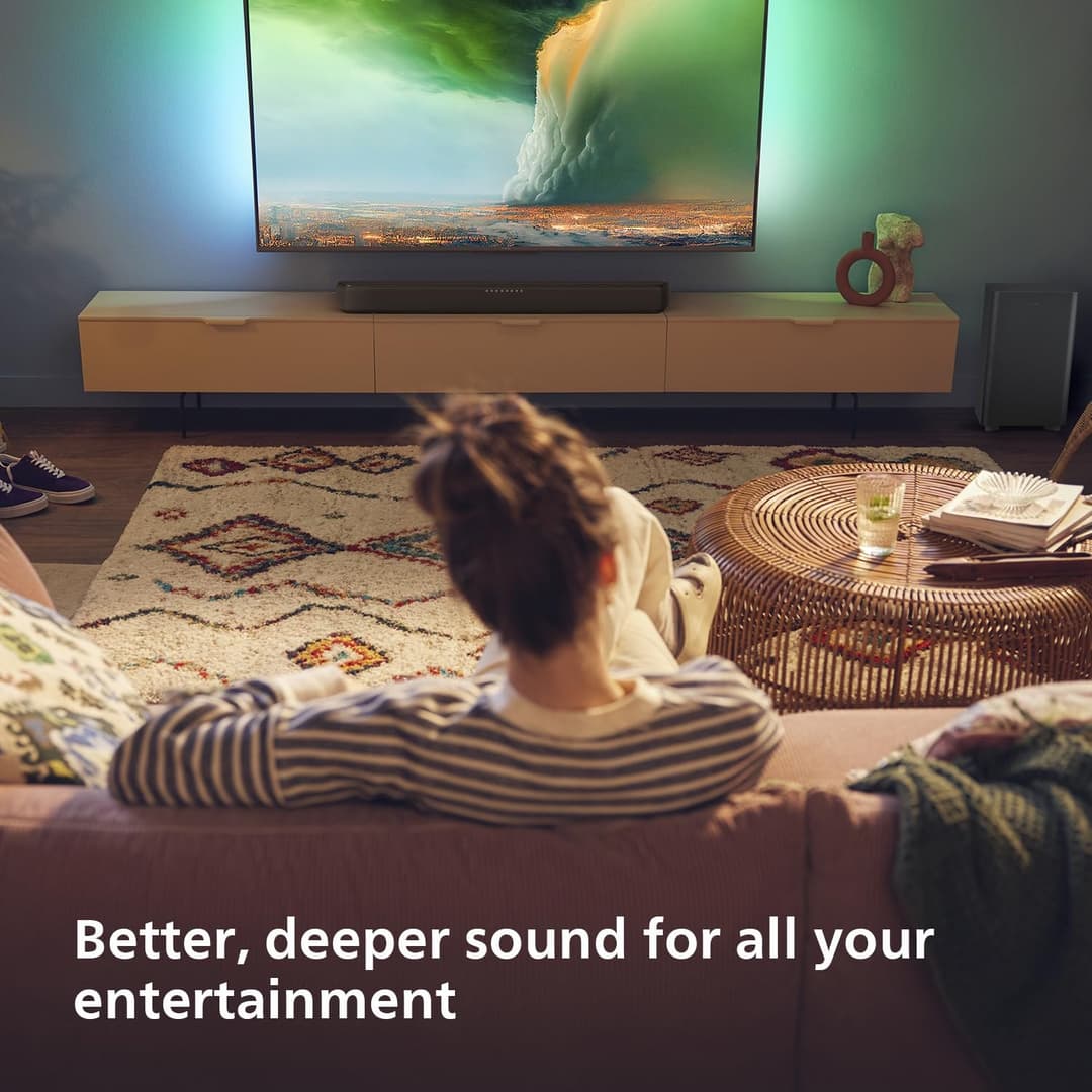 PHILIPS TAB5309 2.1 Channel Soundbar with Wireless Subwoofer - Black - Image 3