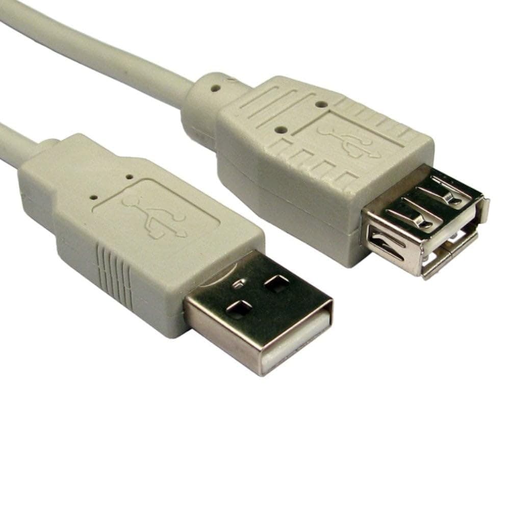 Cables Direct 1.8m USB 2.0 Extension Cable in Beige - Image 1