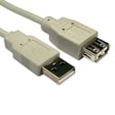 Cables Direct 1.8m USB 2.0 Extension Cable in Beige thumbnail 1