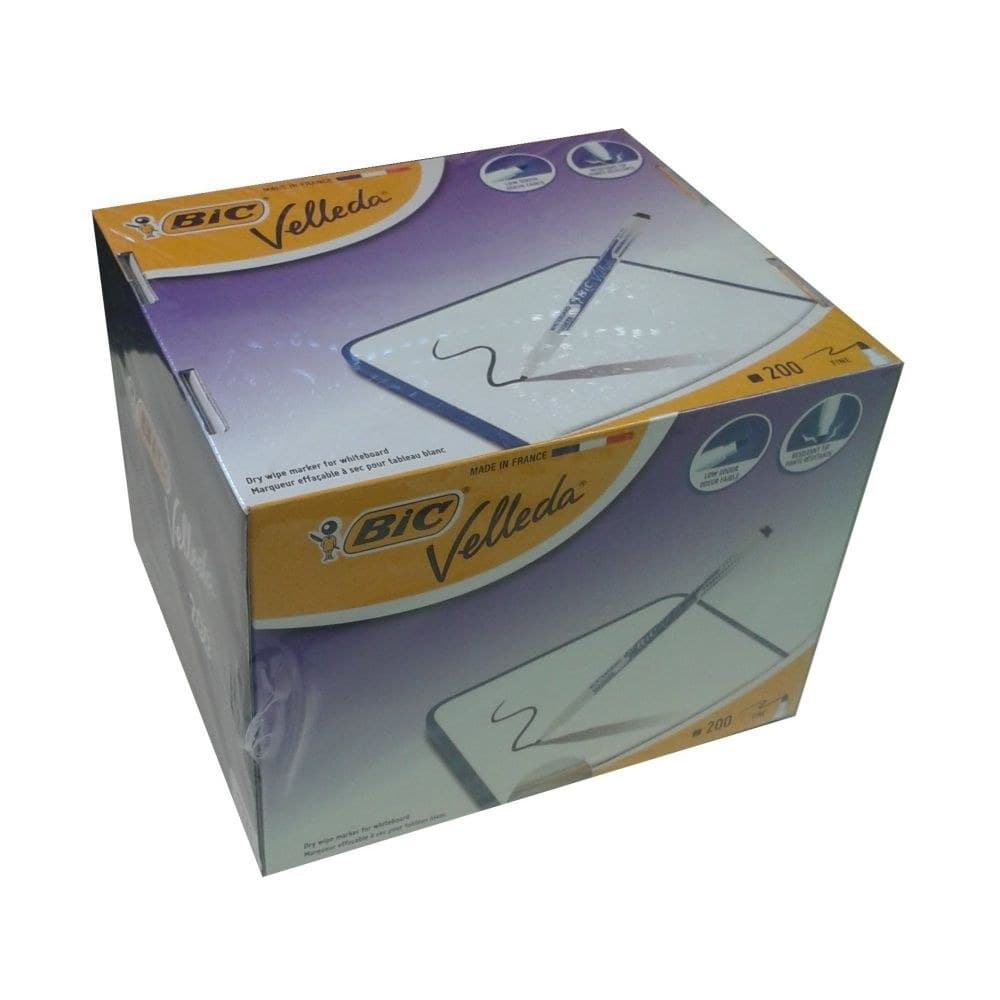 Bic Pack of 200 Velleda1721 Whiteboard Marker Bullet Tip Blk - Image 1