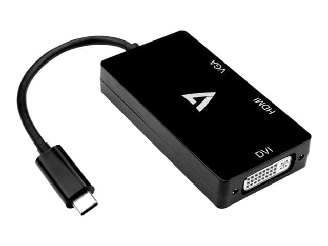 V7 USB-C to DVI Adapter Black - Image 1
