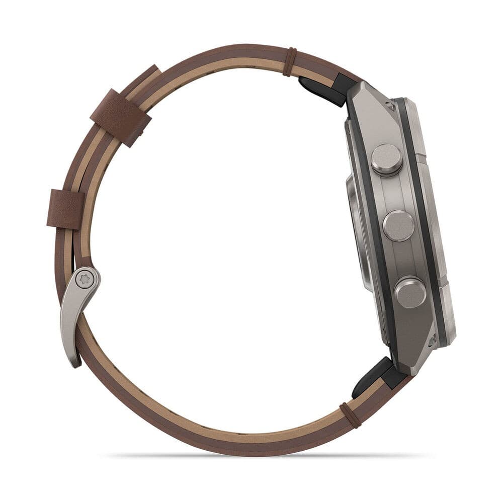 GARMIN fēnix 9 Pro inReach 47mm AMOLED GPS Smartwatch Titanium Sapphire LTE Satellite 64GB - Walnut Leather - Image 6