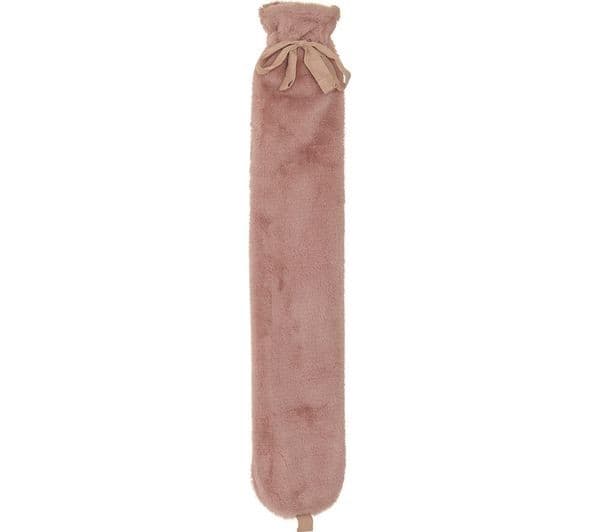 AROMA HOME Faux Fur Long Hot Water Bottle - Pink - Image 1