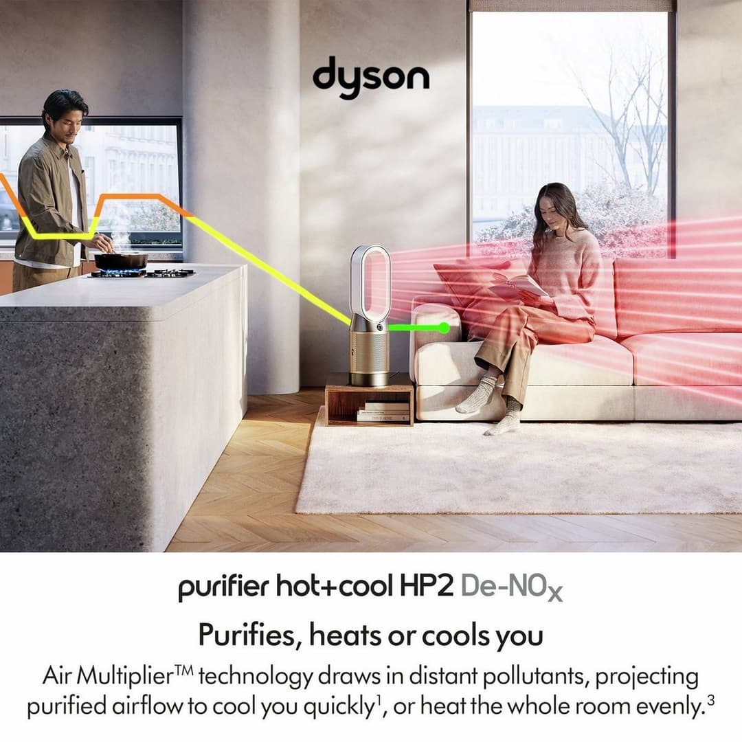 Dyson Purifier Hot+Cool HP2 De-NOx HP12 Air Purifier Fan Heater - White/Gold - Image 10