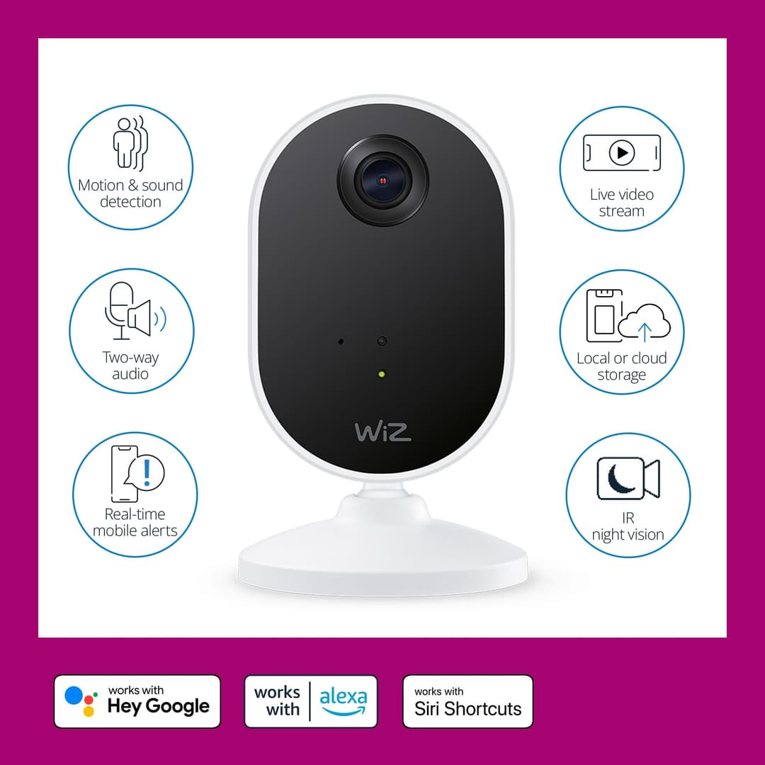 WiZ Connected Indoor Security Camera 1080p - White - Image 2
