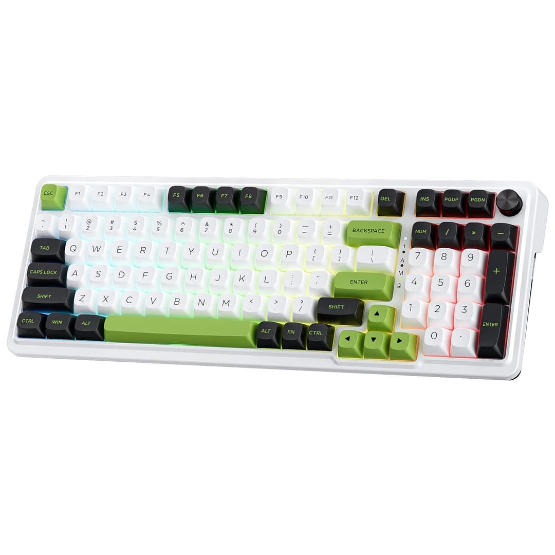 Redragon K686 PRO 98 Keys Wireless Gasket RGB Gaming Keyboard - Green - Image 1