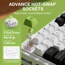 Redragon K686 PRO 98 Keys Wireless Gasket RGB Gaming Keyboard - Green thumbnail 3