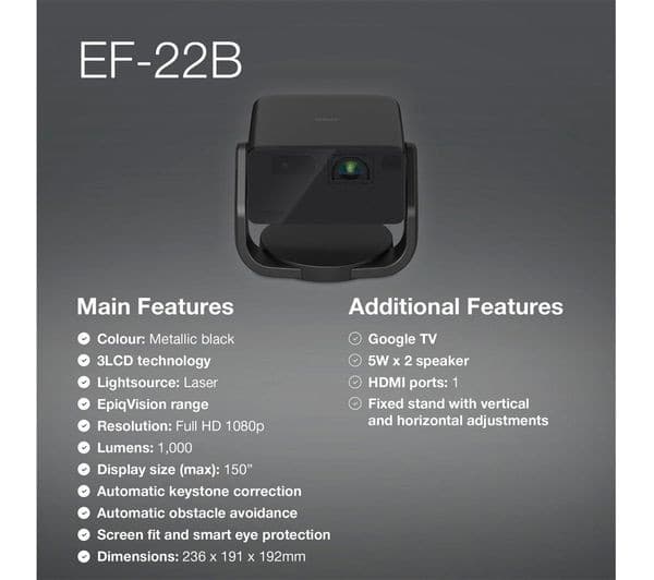 EPSON EF-22B Smart Full HD Mini Projector - Image 4