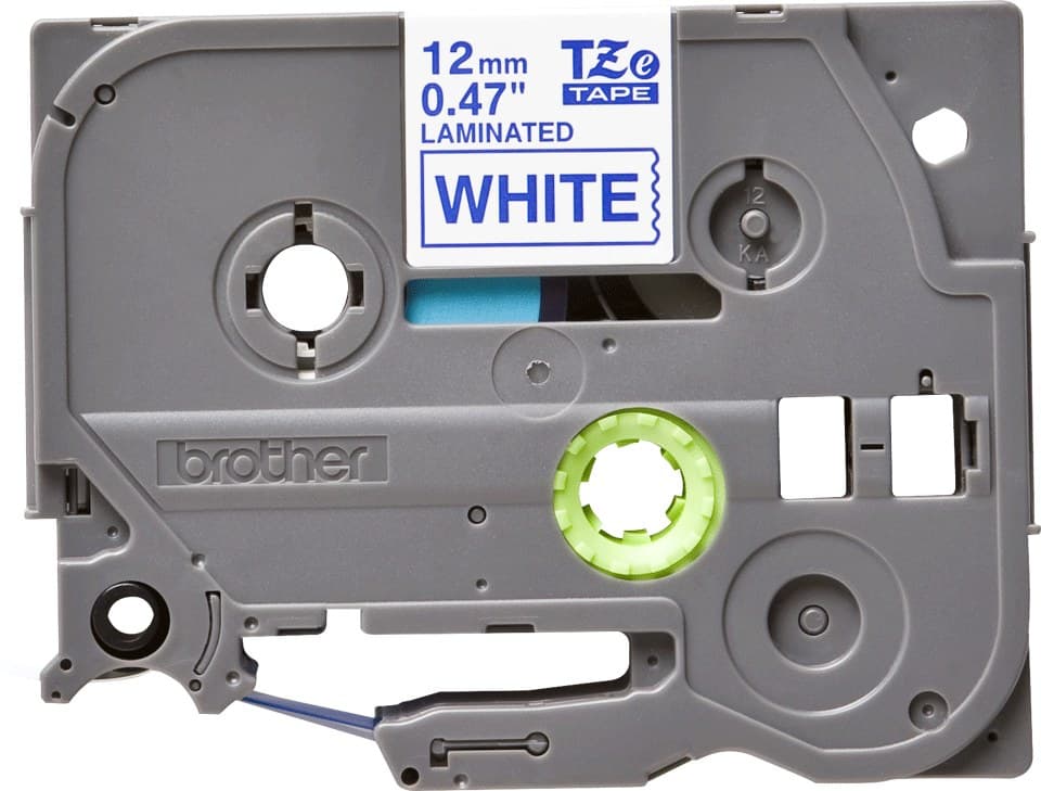Brother TZE-233 label-making tape Blue on white - Image 2