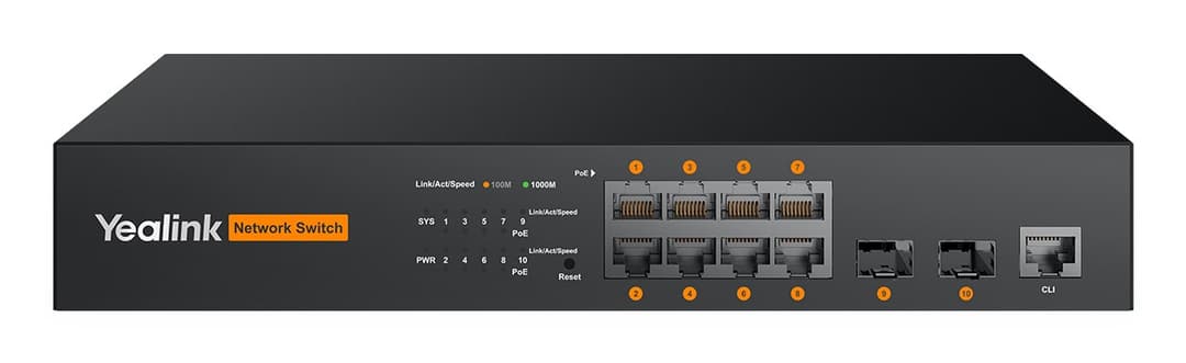 Yealink RCH80 Managed L2+ Power over Ethernet (PoE) Black - Image 1