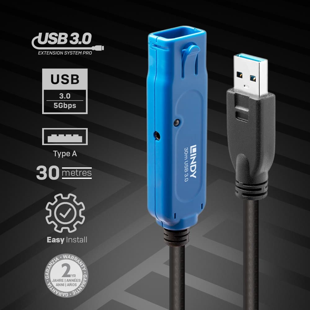 Lindy 30m USB 3.0 Active Extension Pro - Image 2