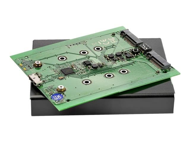 StarTech.com Dual-Slot Hard Drive Enclosure for M.2 SATA SSDs - USB 3.1 (10Gbps) - Aluminum - M.2 to SATA - Raid Drive Enclosure (SM22BU31C3R) - flash storage array - Image 2