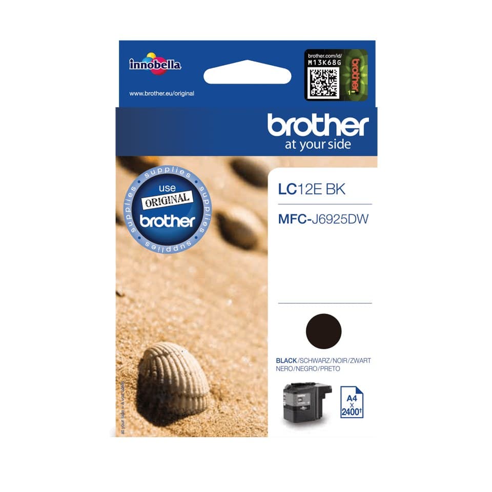 Brother LC12EBK Original Black Ink Cartridge 1 pc(s) 2400 Pages Yield - for MFC-J6925DW - Image 1