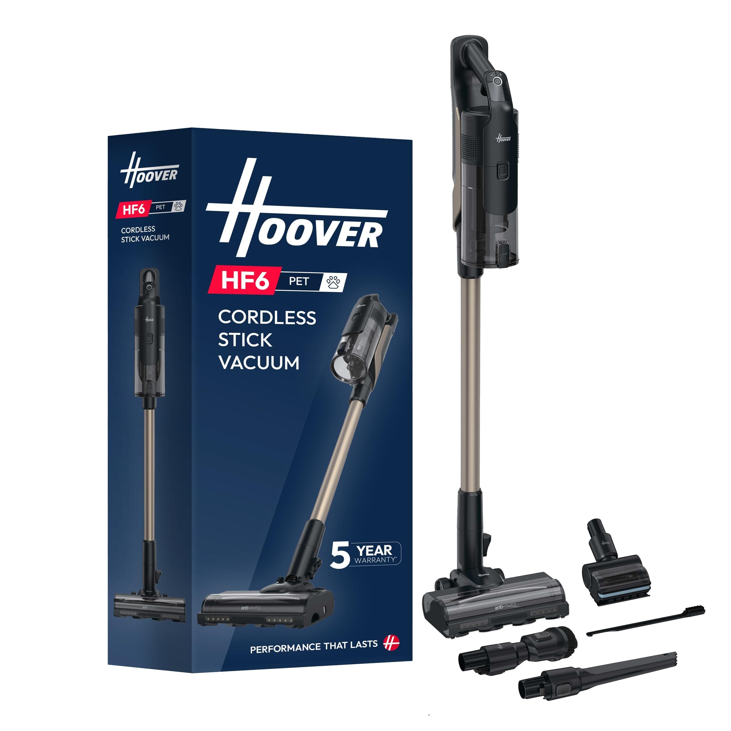 Hoover HF610P Cordless Vacuum Cleaner - Black/Metallic Gold