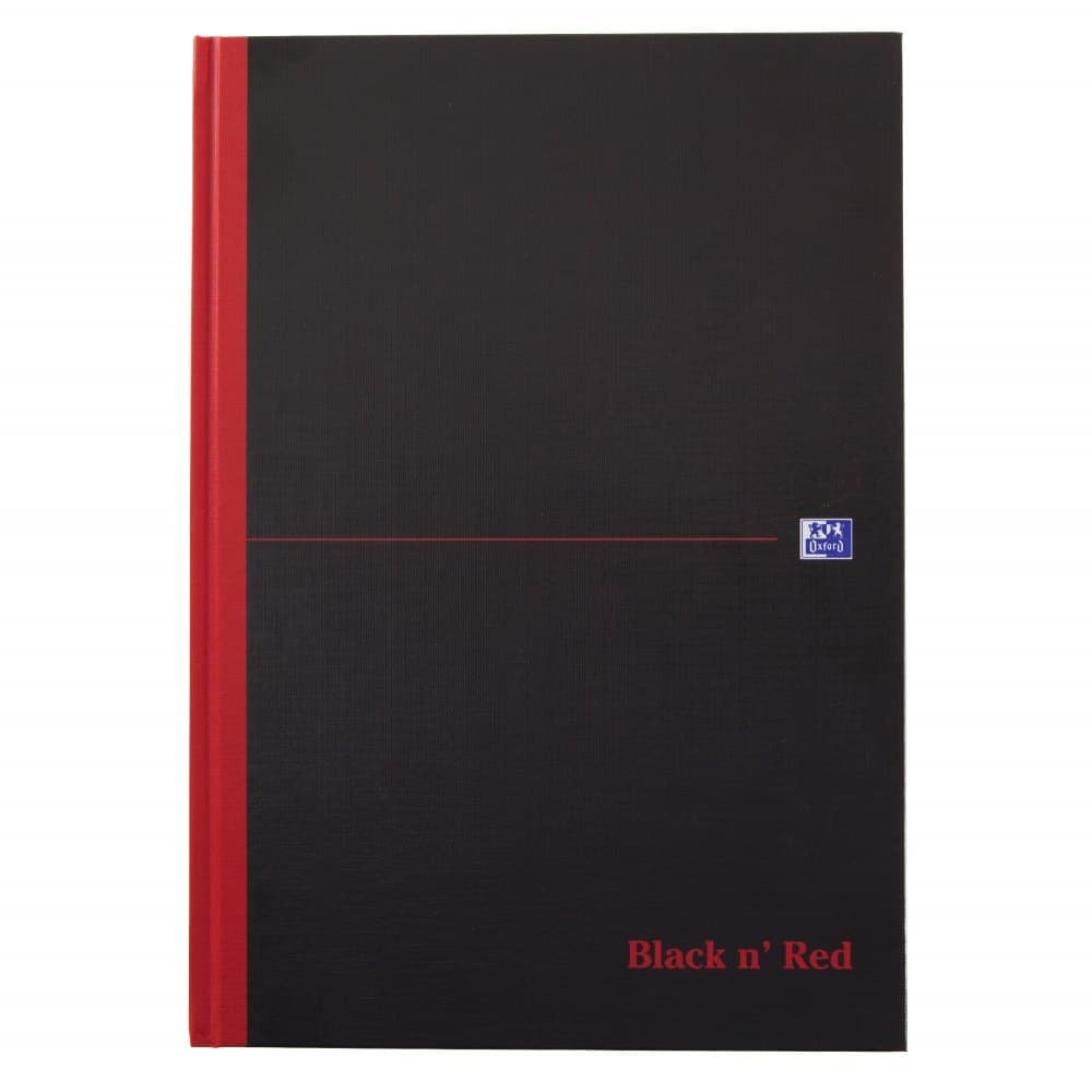 Black n` Red Casebound Smart Ruled Hardback Notebook A4 - Image 1