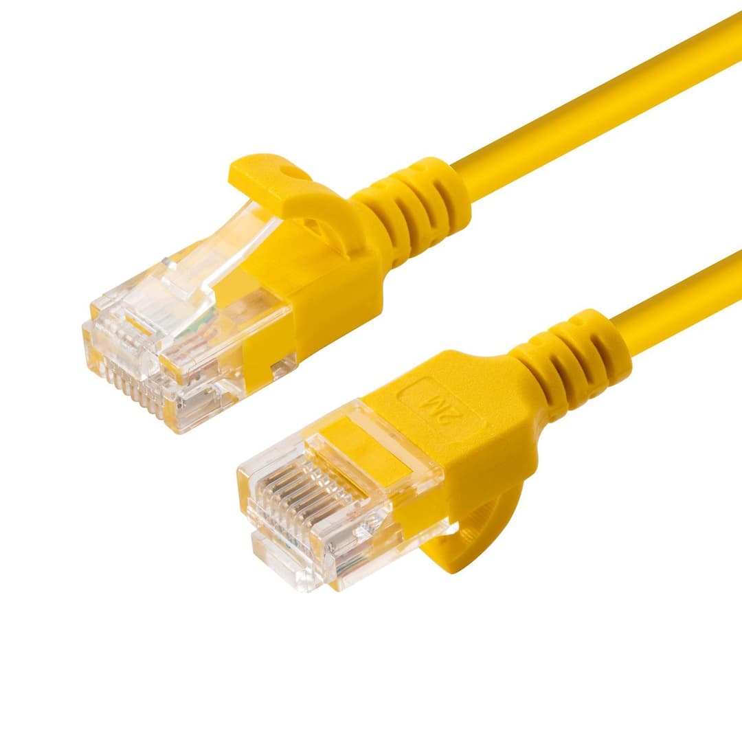 U/UTP CAT6A Slim 0.25M Yellow - Image 1