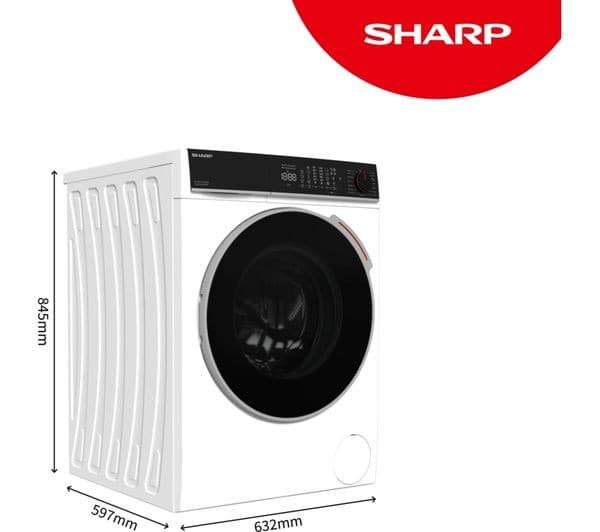SHARP ES-NFL214CWDA-EN 12 kg 1400 Spin Washing Machine - White - Image 2