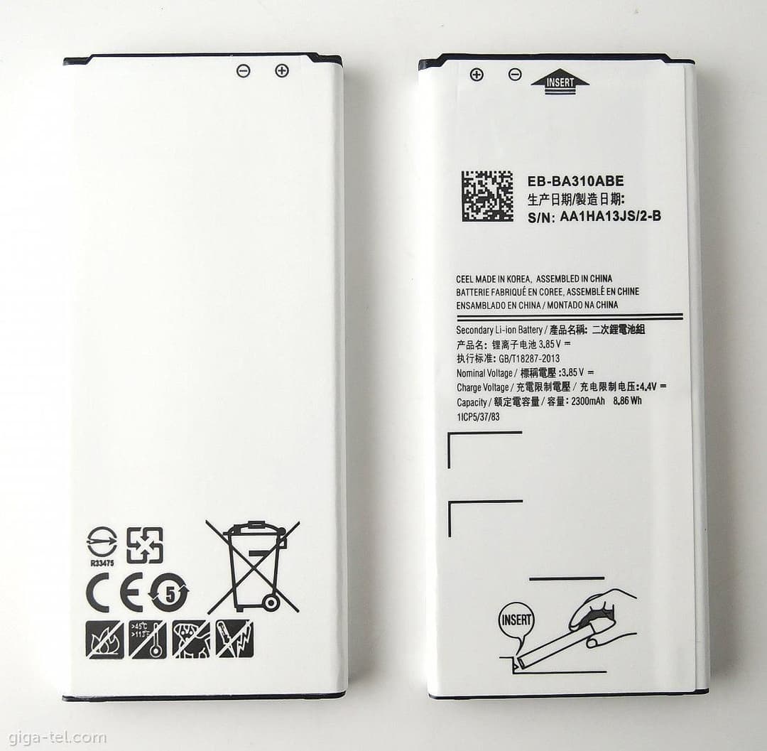 Battery for Samsung Galaxy A3 (2016) 6.65Wh Li-ion 3.8V 1750mAh (EB-BA310ABE) - Image 1